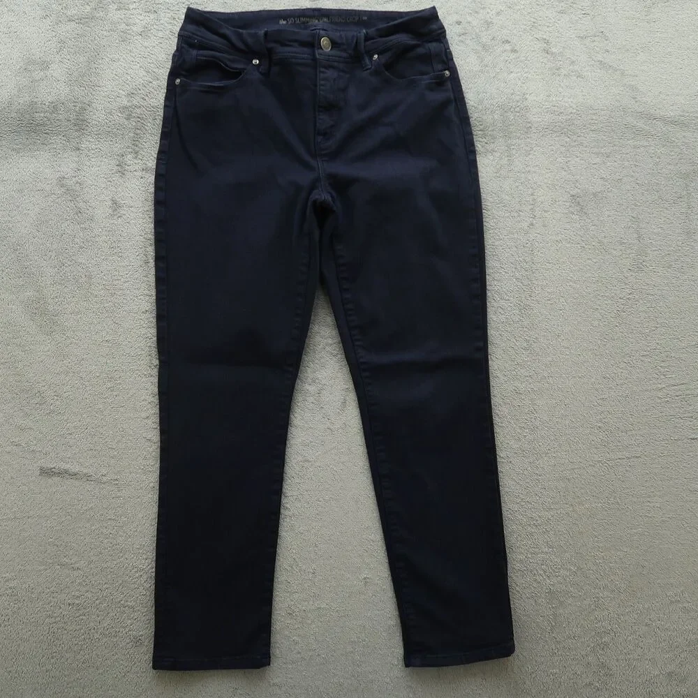 Chico's Jeans Women's Size 00 US-2 Blue Mid-Rise Girlfriend Crop 25.5